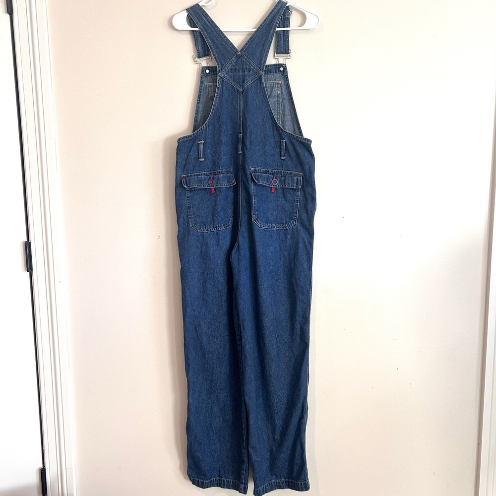 Vtg Y2K 90s No Boundaries Denim Overalls Juniors Size M 7/9 Blue Carpenter - Picture 2 of 14